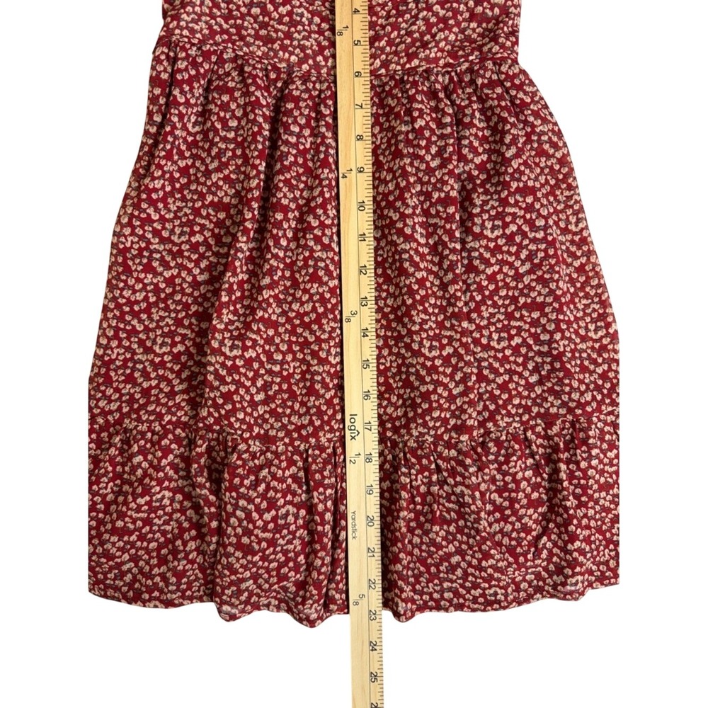 Princess Polly Red Floral Smocked Mini Dress Adjustable‎ Tie Shoulder Beach Vibe - Picture 11 of 11